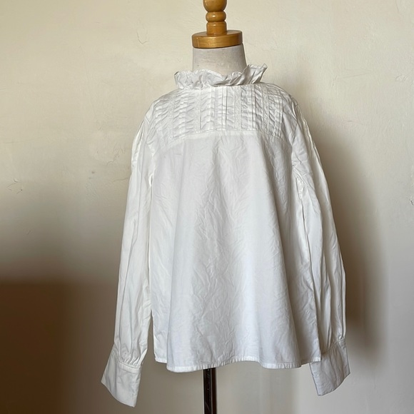 Janie and Jack | White Pintuck Ruffle Collar Blouse | 8 - Picture 2 of 16